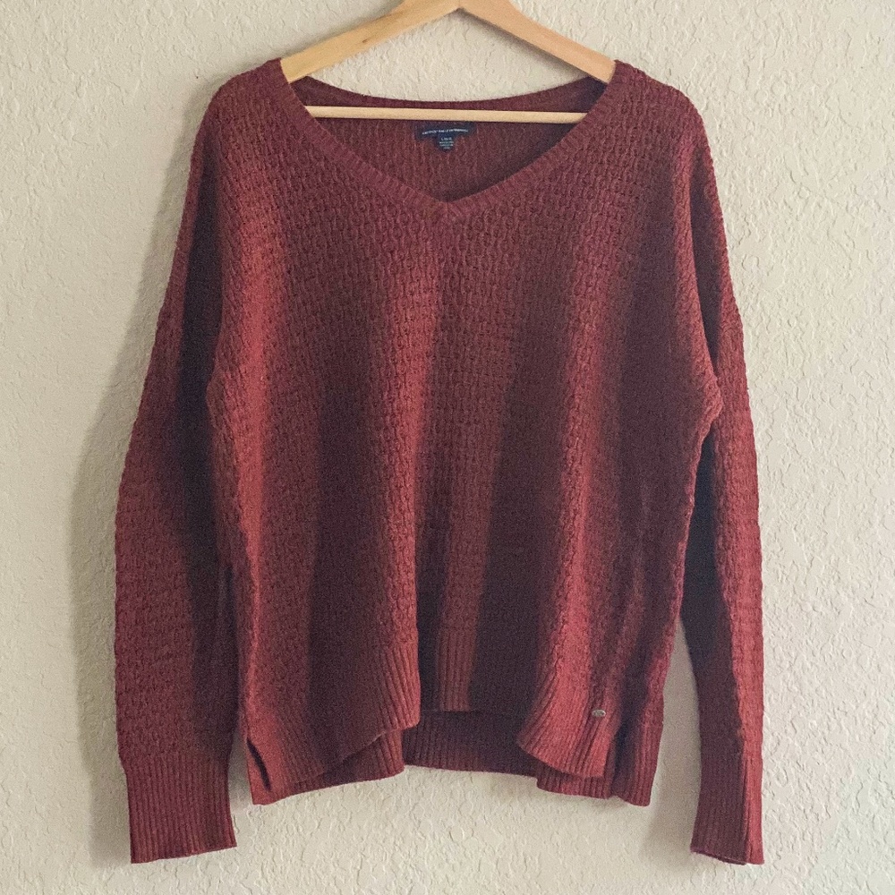 Maroon V-Neck Sweater